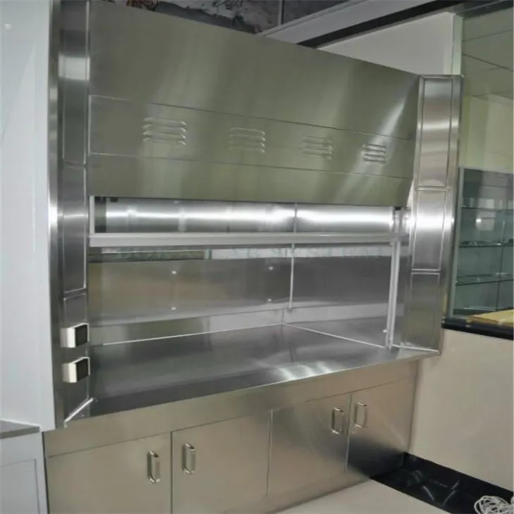 Kemian laboratoriokorroosionkestävyys Ruostumattomasta teräksestä valmistettu savukapu ja pakokaasukaappi